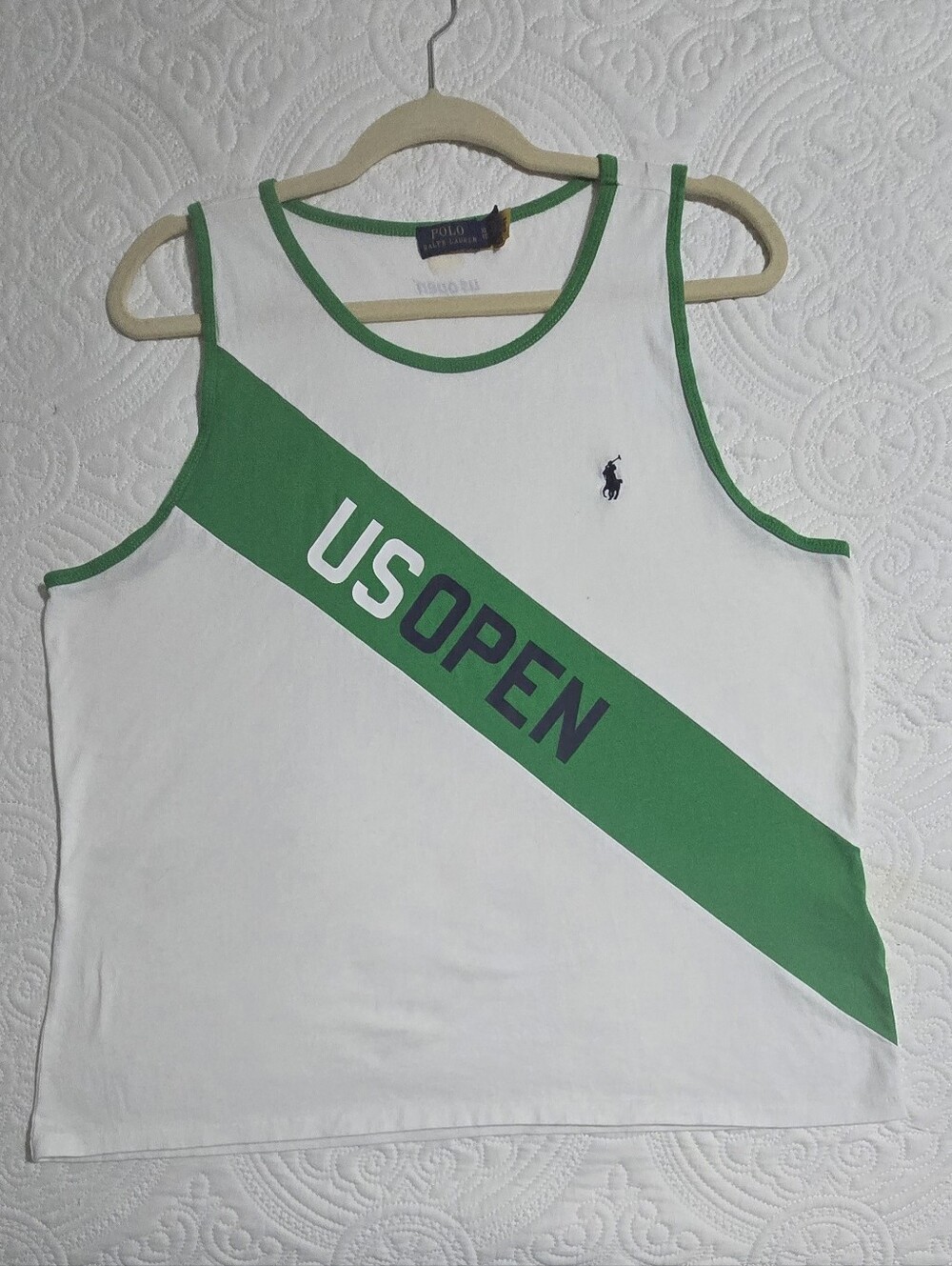 Polo Ralph Lauren US Open Tennis,  Green & White Tank XL
